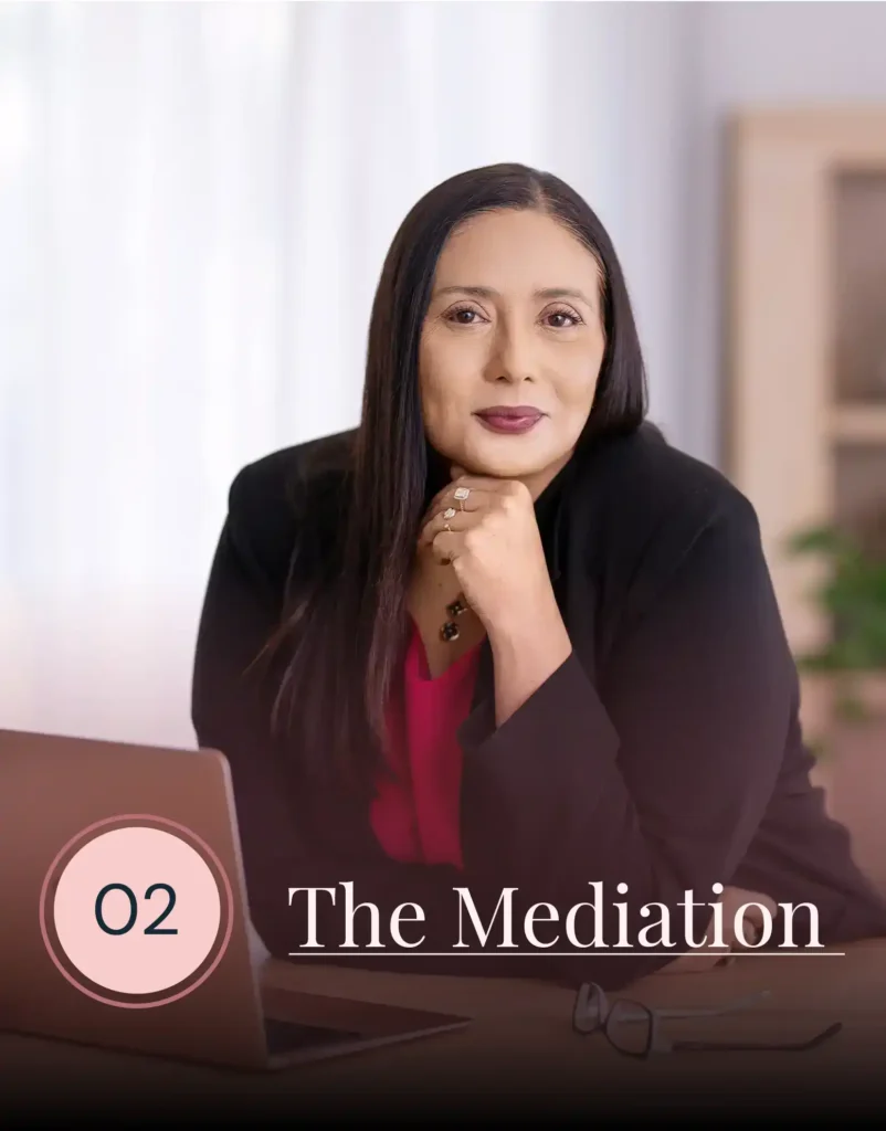 Image of Janelle Rollo from Summit Conflict Resolution during The Mediation phase, representing the negotiation process for family dispute resolution.